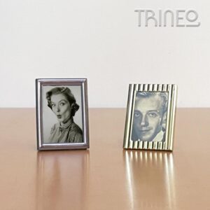 PORTARRETRATOS MINI PLATEADO Y DORADO (9CM ALTO)