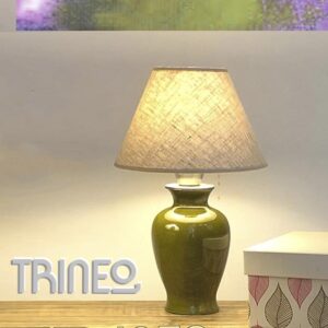 Velador Lugano Verde - Base cerámica (Alto total: 36cm)