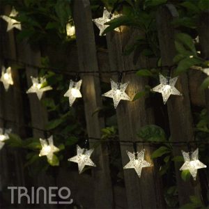 GUIRNALDA ESTRELLAS BLANCAS LUZ CÁLIDA 35 LUCES halogenas(1,50M LARGO)