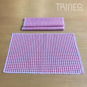 SERVILLETAS CUADRILLÉ ROJAS X 3