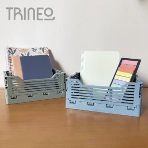 CANASTOS PLEGABLES APILABLES CHICOS X 2 (18CM X 13CM X 8CM ALTO)