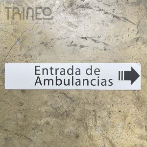 CARTEL ENTRADA DE AMBULANCIAS FOAMBOARD 60CM X 12CM