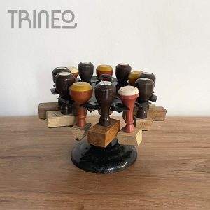 PORTASELLOS NEGRO METAL + 12 SELLOS