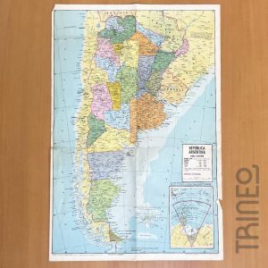 MAPA VINTAGE DE ARGENTINA (51CM X 34CM)