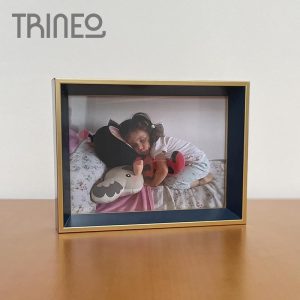 PORTARRETRATOS AZUL Y DORADO (Para foto 17cm x 12cm)