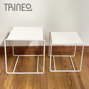 MESITAS BAJAS BLANCAS X 2 (40cm x 40cm x 40cm y 35cm x 35cm x 35cm)