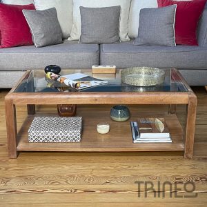MESA RATONA MADERA Y VIDRIO (1m LARGO x 55cm x 40cm alto)