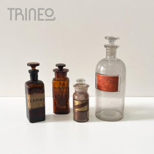 LOTE FRASCOS ANTIGUOS X 4 (26CM ALTO MÁXIMO)