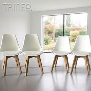 Sillas Tullip Eames Escandinavas blancas - Tenemos 6