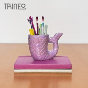 TAZA PORTALAPICES SIRENA LILA