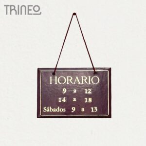 CARTEL HORARIO BORDÓ PEQUEÑO (13CM ANCHO)