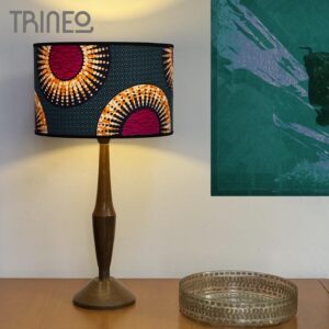 Lámpara Balvanera - Base madera Art Déco (Alto total: 60cm)