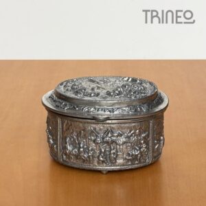 CAJA DE PLATA OVALADA  (15CM ANCHO)