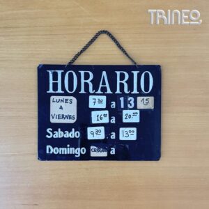 CARTEL HORARIO VINTAGE (16CM ANCHO)
