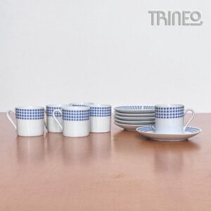 TAZAS CAFÉ CUADRILLÉ CON PLATITOS - TENEMOS 6