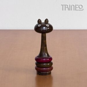 SONAJERO GATITO MADERA (14CM ALTO)